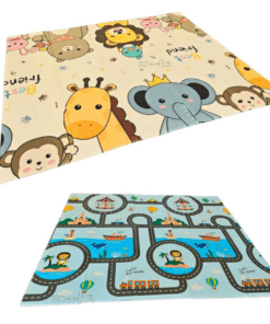 Covor pliabil de joaca, termoizolant cu doua fete 200 x 180 cm, Animale