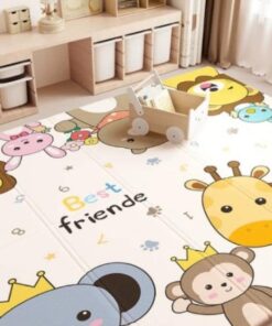 Alternative view of Covor pliabil de joaca, termoizolant cu doua fete 200 x 180 cm, Animale