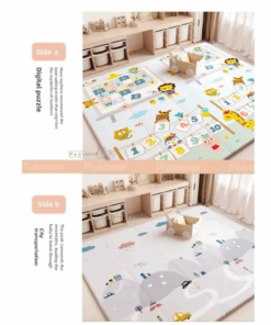 Covor pliabil de joaca, termoizolant cu doua fete 200 x 180 cm, Cifre si Litere
