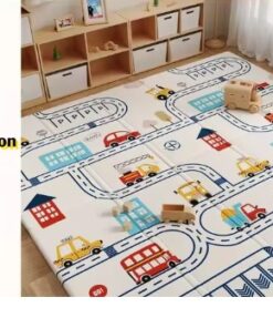 Alternative view of Covor pliabil de joaca, termoizolant cu doua fete 200 x 180 cm, Orasel si Animale