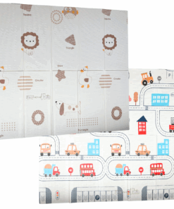 Covor pliabil de joaca, termoizolant cu doua fete 200 x 180 cm, Orasel si Animale