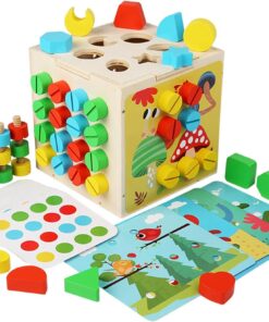 Cub multifunctional cu 5 activitati de tip Montessori, 3 ani+