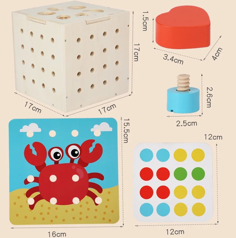 Cub multifunctional cu 5 activitati de tip Montessori, 3 ani+ - imagine 4