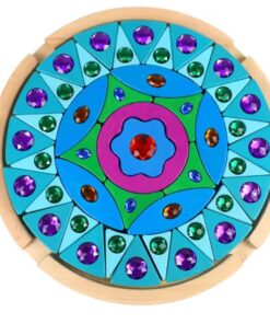 Cuburi senzoriale din lemn – tip Loose Parts, Mandala Puzzle, 3 ani