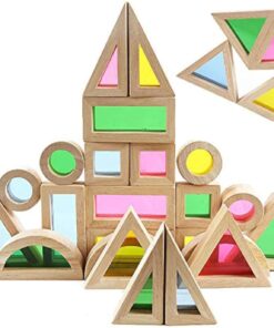 Cuburi senzoriale montessori din lemn - Kaleidoscope, 40 piese, 2 ANI