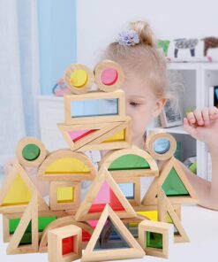 Alternative view of Cuburi senzoriale montessori din lemn - Kaleidoscope, 40 piese, 2 ANI