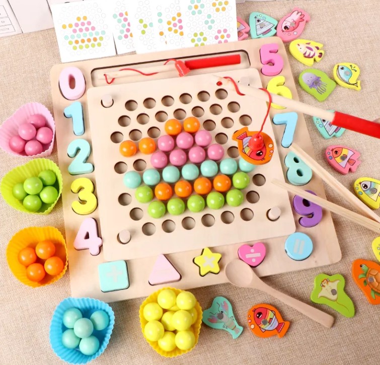 Joc Montessori cu 6 activitati - Indemanare, asociere, sortare, memorie, logica, 3 ani - imagine 6