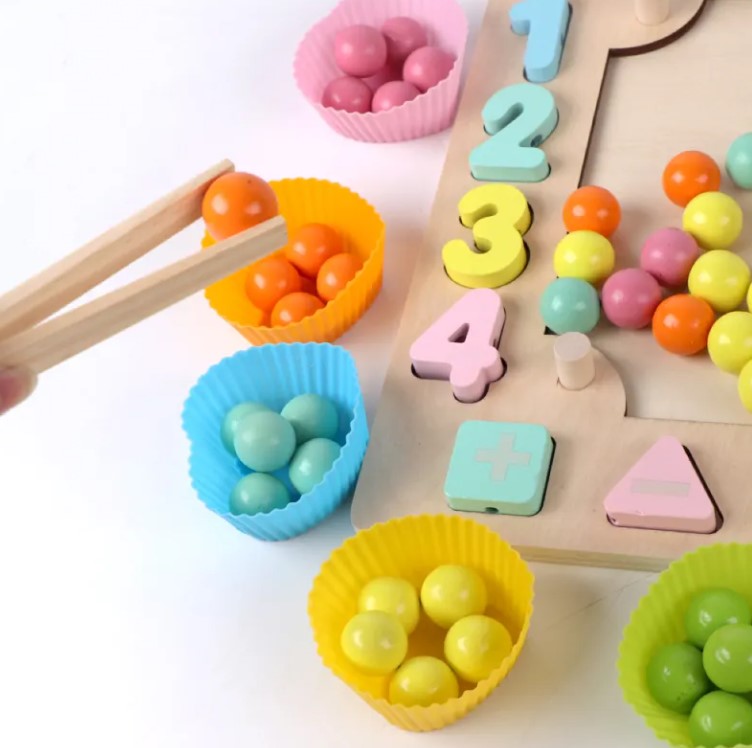 Joc Montessori cu 6 activitati - Indemanare, asociere, sortare, memorie, logica, 3 ani - imagine 5