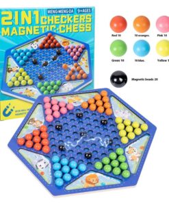 Joc de societate magnetic 2 în 1, Dame si Șah magnetic, 9 ani+