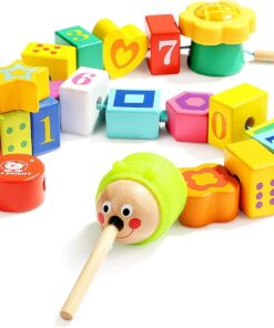 Alternative view of Joc de tip Montessori, set 20 margele de siretuit, 2 ani +