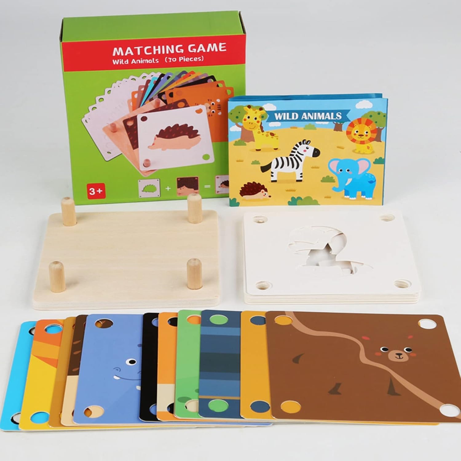 Joc educativ de memorie si asociere, Animale salbatice, 3 ani