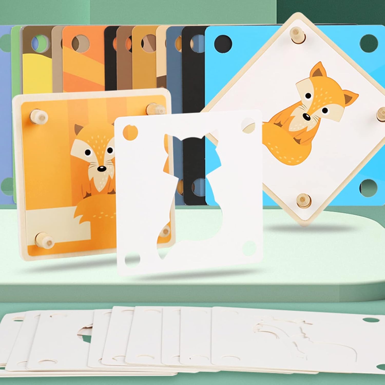 Joc educativ de memorie si asociere, Animale salbatice, 3 ani - imagine 5