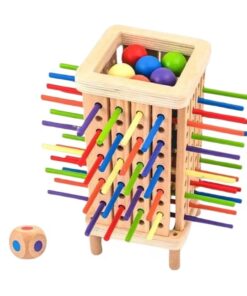 Joc montessori de societate, Joc de echilibru cu bețe și bile, 3 ani