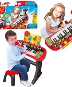Orga muzicala pentru copii cu microfon si scaunel, 3 ani+