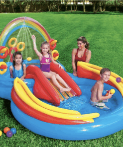 Piscina pentru copii cu Tobogan si Fantana, 2.97x1.93x1.35 m, 2 ani+