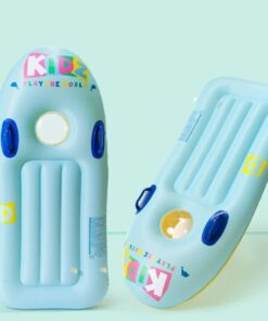 Placa de inot gonflabila cu manere pentru copii, 120 x 60 cm, Albastru