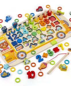 Alternative view of Puzzle cu imagine de asociere, joc logaritmic, 6 in 1 activitati, 3 ani, Autobuz