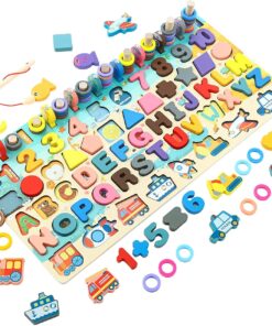 Puzzle cu imagine de asociere, joc logaritmic, 7 in 1 activitati, 3 ani