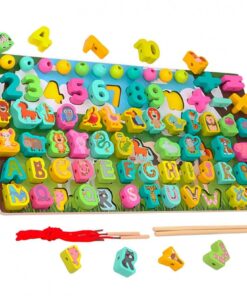 Puzzle cu imagine de asociere, joc logaritmic, 8 in 1 activitati, 3 ani