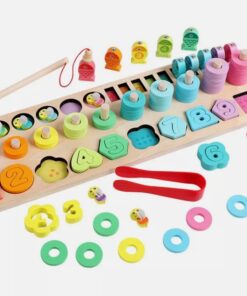 Puzzle, joc logaritmic, 5 in 1 activitati, 3 ani