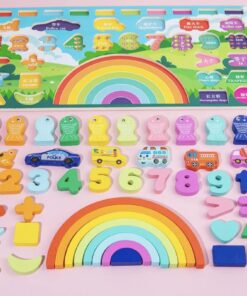 Alternative view of Puzzle, joc logaritmic montessori, 6 in 1 activitati, 3 ani