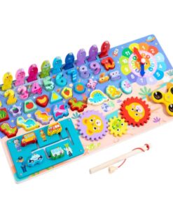 Puzzle, joc logaritmic montessori, 8 in 1 activitati, 3 ani