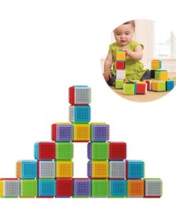 Set 25 cuburi senzoriale de construit pentru bebelusi, 0 luni+