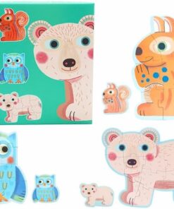 Set 3 puzzle mari, 9-12-16 piese, Animale