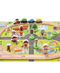 Set 36 piese, Orasel si tren magnetic, 3 ani