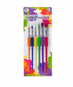 Set 6 pensule pentru pictura cu varf plat si maner moale