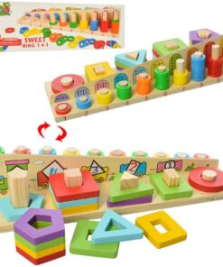 Alternative view of Sortator forme geometrice, joc logaritmic, 2 in 1 activitati, 3 ani