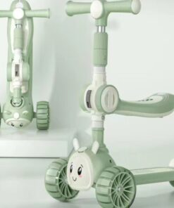 Alternative view of Trotineta 2 in 1, pliabila cu 3 roti si lumini si muzica, 2 ani+, Vernil