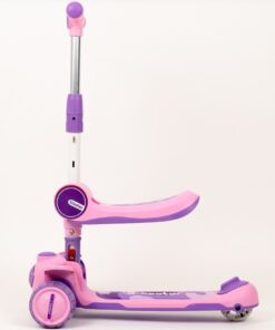 Alternative view of Trotineta 2 in 1,cu scaunel, pliabila cu 3 roti si lumini si muzica, 2 ani+, ROZ