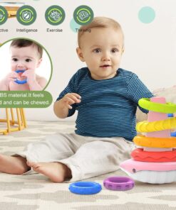 Alternative view of Turn piramida, puzzle senzorial, 6 luni+, Roz