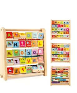 Alfabetar cu abac, litere si imagini in limba engleza, 3 ani