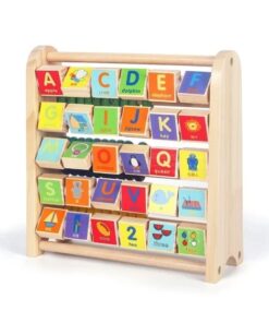 Alternative view of Alfabetar cu abac, litere si imagini in limba engleza, 3 ani