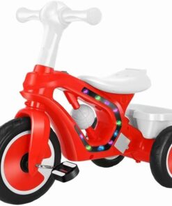 Bicicleta cu 3 roti cu lumini, sunete, Ajustabila, 1-6 ani, Rosu