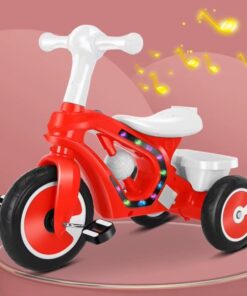 Alternative view of Bicicleta cu 3 roti cu lumini, sunete, Ajustabila, 1-6 ani, Rosu