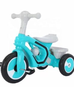 Bicicleta cu 3 roti cu lumini, sunete, Ajustabila, 1-6 ani, Turcoaz