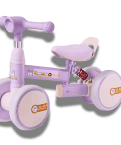 Bicicleta fara pedale cu 4 roti cu lumini, sunete, Ajustabila, 1 ANI+, Mov