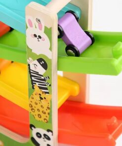 Alternative view of Circuit din lemn cu 4 piste si 6 masinute, 3 ani, Zoo