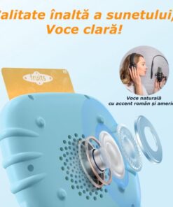 Cititor audio de carduri in limba romana si engleza, cu 448 de cuvinte, Roz, 3 ani + 01