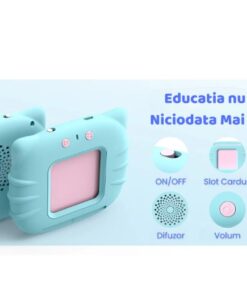 Cititor audio de carduri in limba romana si engleza, cu 448 de cuvinte, Roz, 3 ani + 01