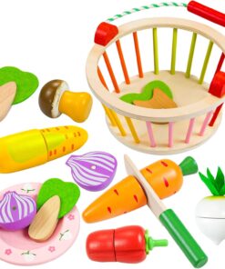 Cosulet cu legume, de feliat din lemn, 3 ani, 12 piese