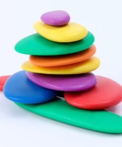 Alternative view of Joc creativ Montessori, Puzzle cu pietricele colorate si joc echilibru, 36 piese, 3 ani