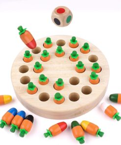 Joc de societate si memorie, din lemn - Memory Chess, 3 ani, Morcov