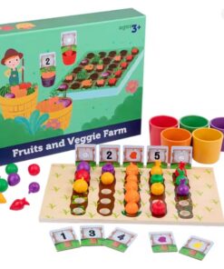 Joc de tip Montessori, Gradina mea de fructe si legume, 3 ani