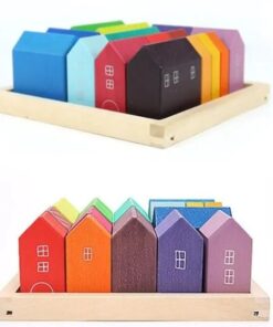 Alternative view of Joc educativ  de tip Montessori, Orasul Curcubeu, 15 piese