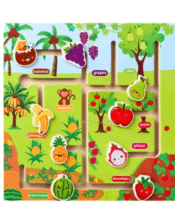 Joc educativ din lemn, Labirint , Fructe