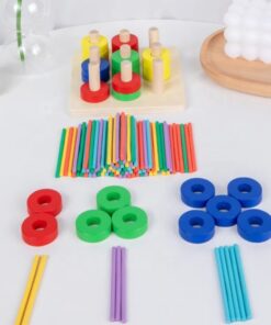 Alternative view of Jucărie educativă 3 in 1, sortator de forme geometrice si joc de asociere, 3 ani